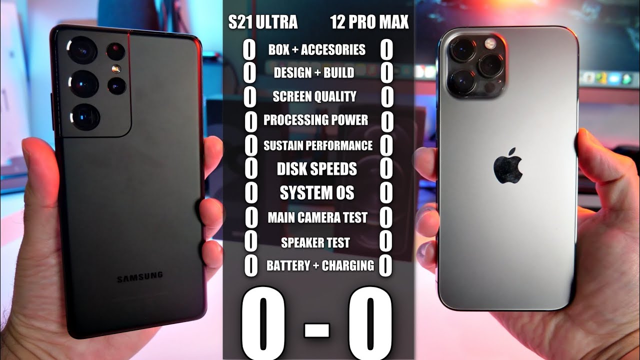 Samsung S21 ULTRA vs iPhone 12 Pro MAX - MIGHTY Head to Head Comparison Match - Who Wins?