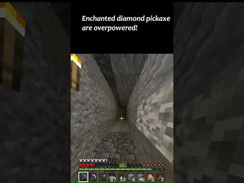 Enchanted pickaxe are overpowered minecraft mining tools!! #Shorts