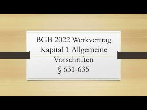 BGB 2022 vorgelesen  §631-635
