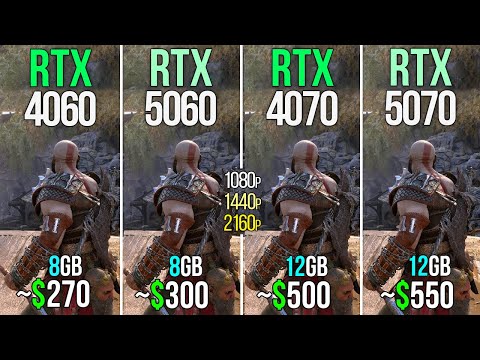RTX 4060 vs RTX 5060 vs RTX 4070 vs RTX 5070 - Test in 16 Games