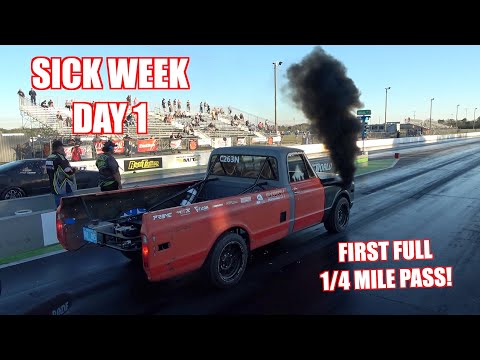 SICK WEEK DAY 1 - Wyatt's Truck Makes It's First 1/4 Pass!