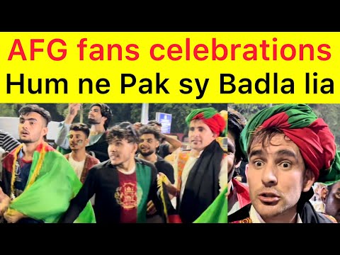 Afghan Fans celebrations outside Chennai Stadium | Hum ne Pakistan sy badla ly lia | AFG beat Pak