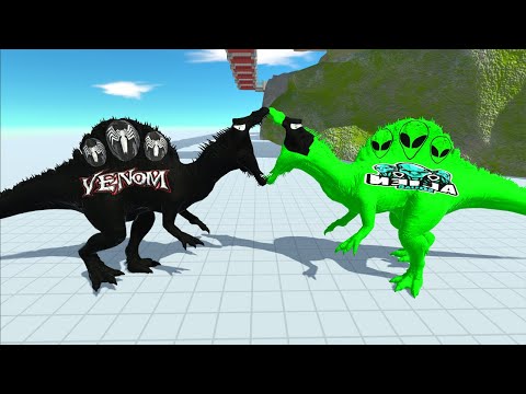 VENOM SPINOSAURUS FOREST DEATH RUN - Animal Revolt Battle Simulator