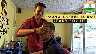 After rewarding this young barber, I am leaving India 🇮🇳😢