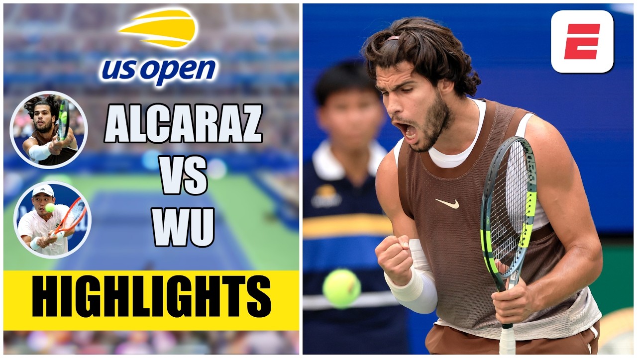 Carlos Alcaraz vs Wu Yibing| US OPEN 2026 | Tercera Ronda | Highlights | Resumen