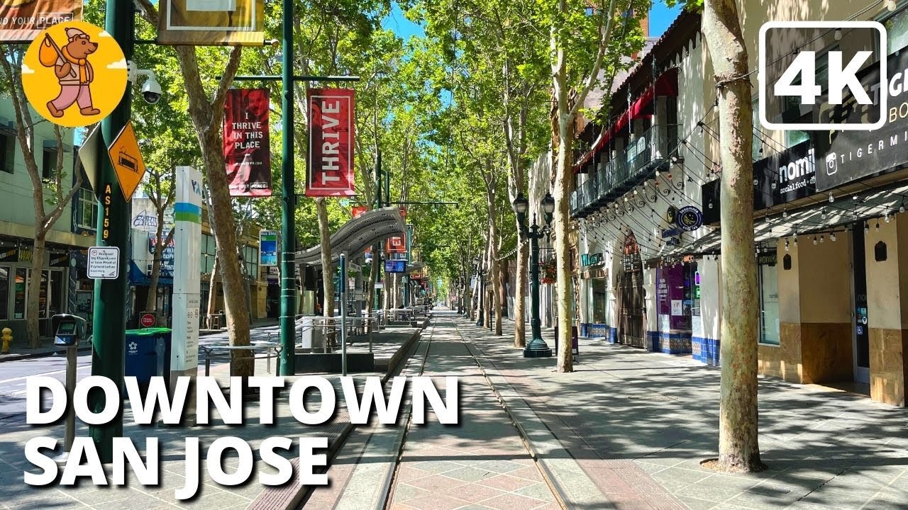 Immersive street-level walking tour through San Jose, CA, United States, showcasing authentic urban landscapes, local architecture, and the vibrant atmosphere of the city's neighborhoods