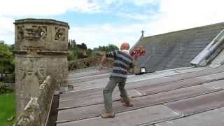 preview picture of video 'Bear parachute drop from church roof! (Burnham-On-Sea.com)'