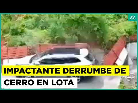 Impactante derrumbe de cerro en Lota: residentes y auto salvaron de 'milagro'