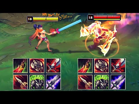 FIORA vs OLAF %100 LIFE STEAL FULL BUILD FIGHTS & Best Moments!