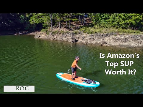 Roc Inflatable Stand Up Paddle Boards with Premium SUP Paddle Board Accessories, Wide Stable Design, Non-Slip Comfort Deck for Youth & Adults (Cloud W/Kayak Seat) video review thumbnail