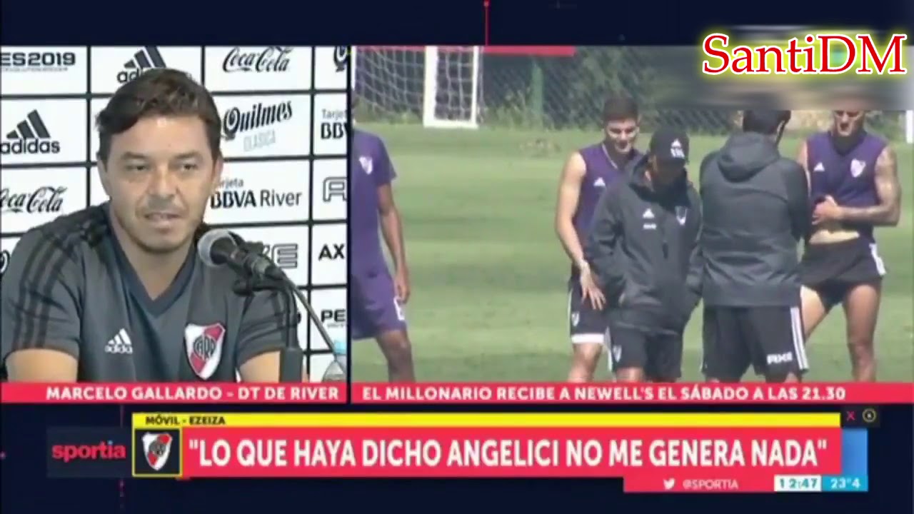 Gallardo le contesta a Angelici sobre el descenso y la final de la Libertadores