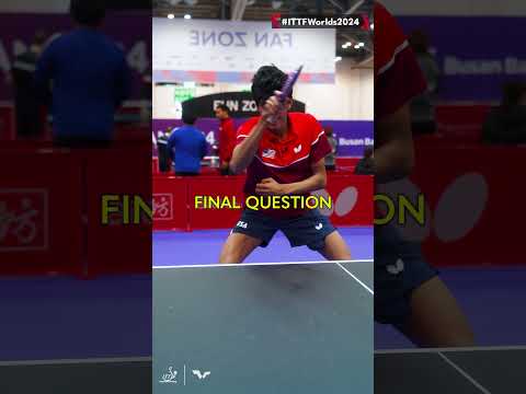 Keep up with the questions AND the rally - can Sid Naresh from Team USA do it? 🤔 #ITTFWorlds2024