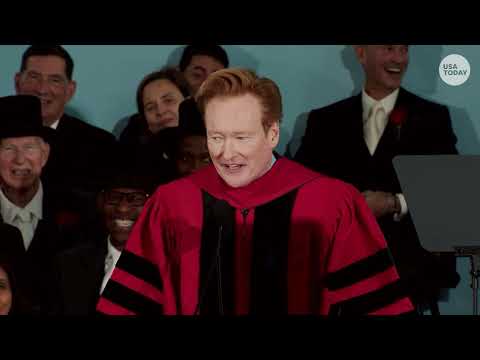 Watch Conan O'Brien joke about AI replacement, Harvard lawsuits