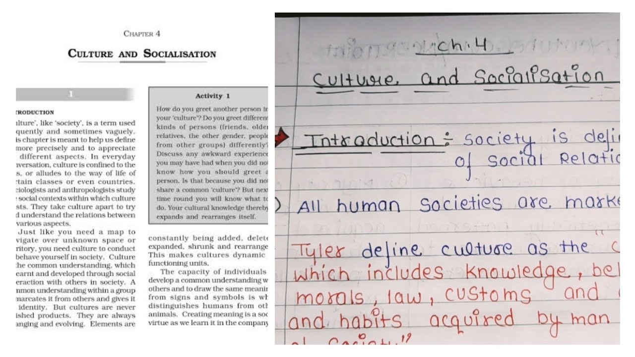 Sociology Class 11 Notes Chapter 4 Culture and Socialisation.