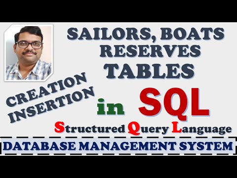 CREATION & INSERTION  OF SAILORS , BOATS & RESERVES TABLES IN SQL || SQL QUERIES || FOREIGN KEY