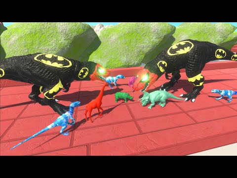 ESCAPE FROM BATSPIDERMAN T-REX - Animal Revolt Battle Simulator