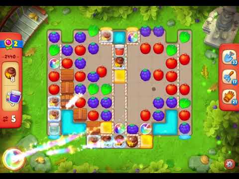 GardenScapes Level 2440 no boosters (14 moves)