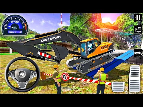 Heavy Excavator Driving Sim #4 - Construction Machine Transport Truck Trailer - Android GamePlay