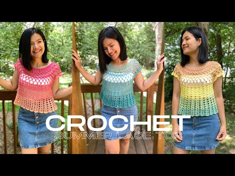 Crochet Summer Lace Top - Lace Summer Top Crochet Pattern ( Top Down Crochet )