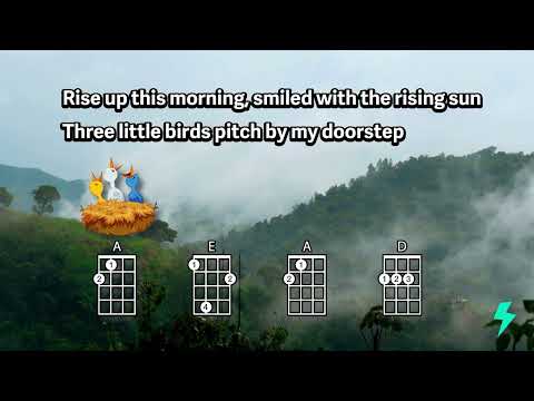 THREE LITTLE BIRDS (Original Key) - Bob Marley -  Ukulele Play Along! 🎶