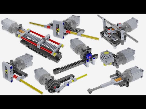 Converting Rotational Motion to Linear Motion Mechanism 3D Lego Technic Animation