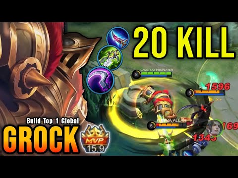20 Kills!! Grock Assassin Build (AUTOWIN) - Build Top 1 Global Grock ~ MLBB