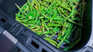 Roasted Green Beans in the Air Fryer | Air Fryer Frozen Green beans | #airfryerrecipes #vegetarian
