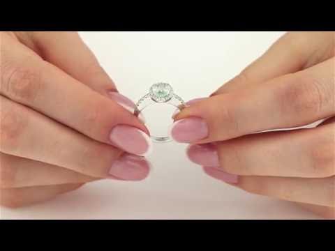 Green Chrysoberyl & Diamond rIng. PDCH627W. Purely Diamonds