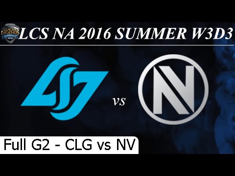 CLG vs NV Game 2 Full 19/06/2016 - LCS NA Summer 2016 W3D2M10 Counter Logic Gaming vs Team Envy
