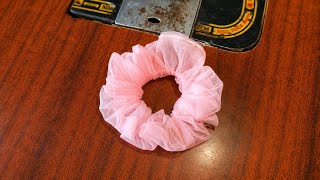 How to Make a Beautiful Net Scrunchie | Easy Sewing Tutorial for Beginners | DIY Hair Scrunchie