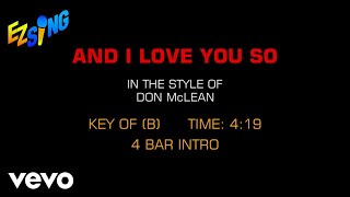 Download lagu Don McLean - And I Love You So (Karaoke) mp3