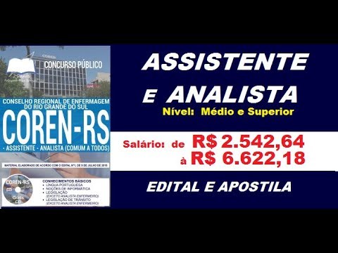 Edital Apostila Concurso COREN RS 2018 Assistente e Analista - COMUM A TODOS