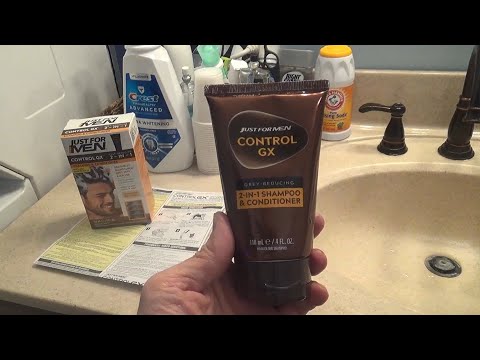JUST FOR MEN CONTROL GX GREY REDUCING SHAMPOO AND CONDITIONER CUSTOMER REVIEW AND DEMONSTRATION