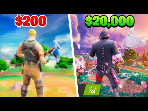 Fortnite on a $200 PC Vs $20,000 PC