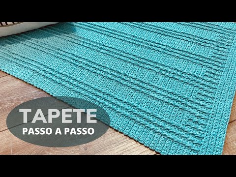 TAPETE RETANGULAR EM RELEVO - POR @MarceloNunesCroche