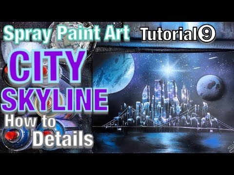 [howto]spray paint CITY SKYLINE like new york/learn...