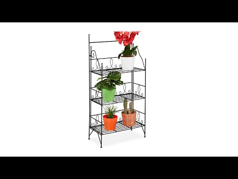 Blumenregal Metall klappbar Schwarz - Eisen - 50 x 100 x 25 cm