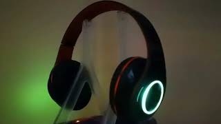 Wireless Headset Over Ear Headphones with Microphone Bluetooth 5.0 HiFi Stereo Sound Foldable Rechargeable LED Light