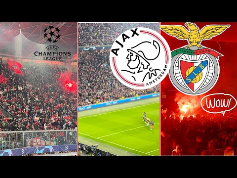 ENTRADA ULTRAS AJAX & BENFICA FANS GO INSANE AFTER GOAL NUÑEZ AND KNOCK OUT AJAX l CHAMPIONS LEAGUE
