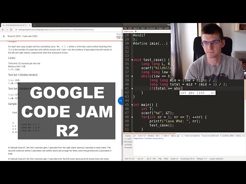 Google Code Jam 2020 R2 - Screencast & Commentary