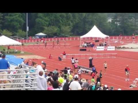 2014 USATF Youth Nationals 200 Meter Hurdles 13-14 Girls  Heat 1/3 Bloomington, Indiana
