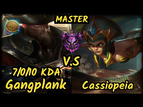 Tobias Fate (GANGPLANK) vs CASSIOPEIA - 7/0/10 KDA MID GAMEPLAY - NA Ranked MASTER