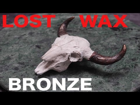 Lost Wax Bronze Buffalo Skull Casting In the Garage using Hellfire Refractory