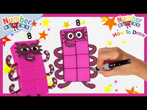 How to draw Numberblock Eight | FUN Drawing Tutorial for Kids | @Numberblocks