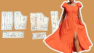 How to Draft DIY SHIRT DRESS Sewing Patterns Tutorial