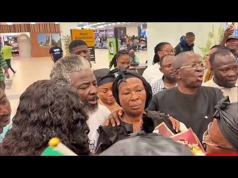LIVE | Akosua Serwaa Storms Ghana Team Legal Wife and Supporteds besiege the Airport to welcome her