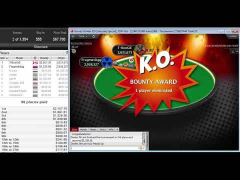 "Fragmatikgg" vs "T-BooGiE" PokerStars Bounty Builder $55 [Saturday Special], $50K Gtd Nov 09, 2019