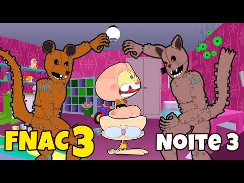 Mongo e Drongo em Five Nights at Candy's 3 - Noite 3.  Em que Nightmare Cat aparece. Desenho animado