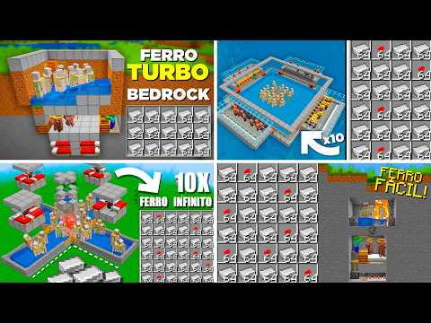 ✔️ TOP 5 FARMS DE FERRO para MINECRAFT BEDROCK e JAVA - TUTORIAL FÁCIL