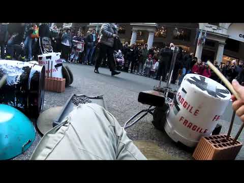 Damat Drummer - STREET TECHNO PARTY - On Board Camera! @Turin #damatdrummer